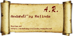 Andaházy Relinda névjegykártya